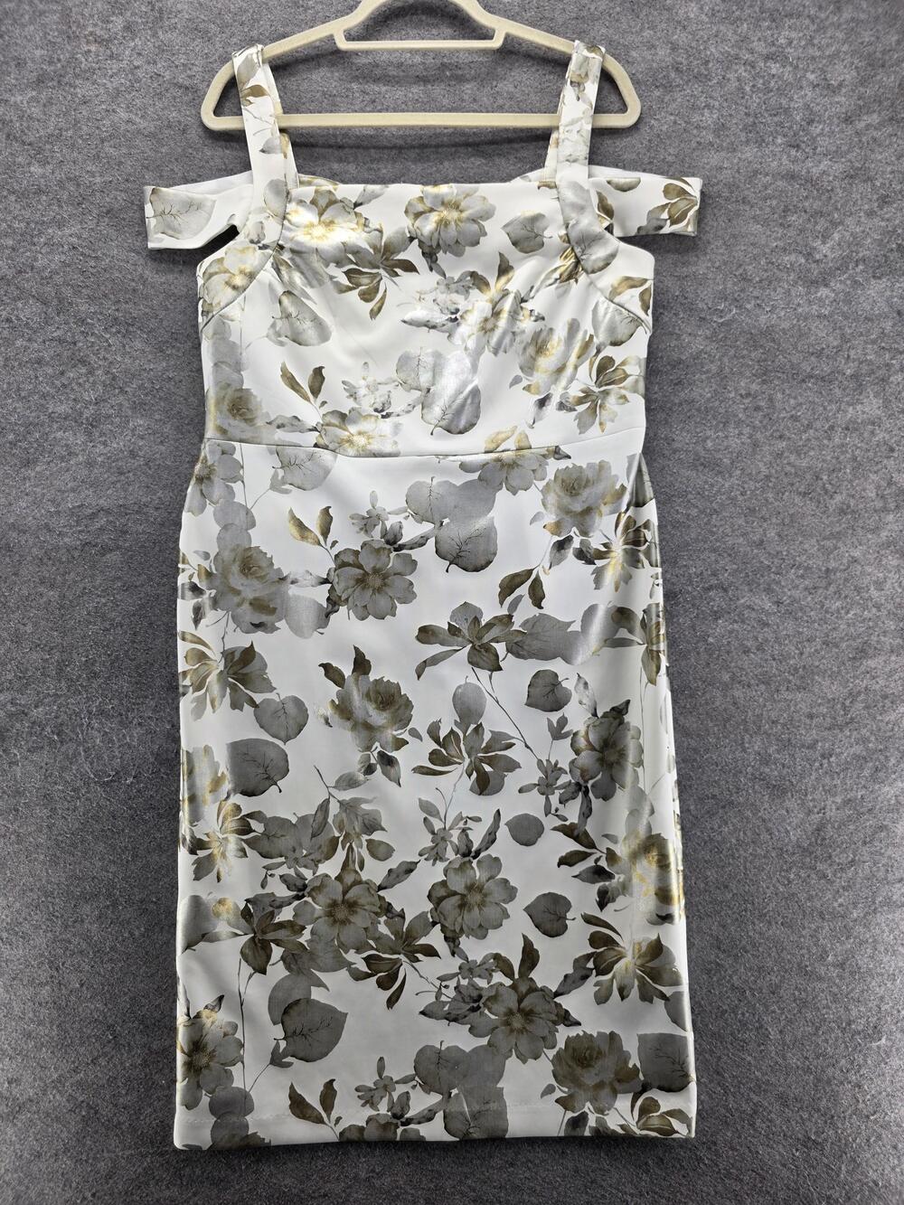 Boston Proper Dress Womens 12 White Sheath Midi Square Neck Cold Shoulder